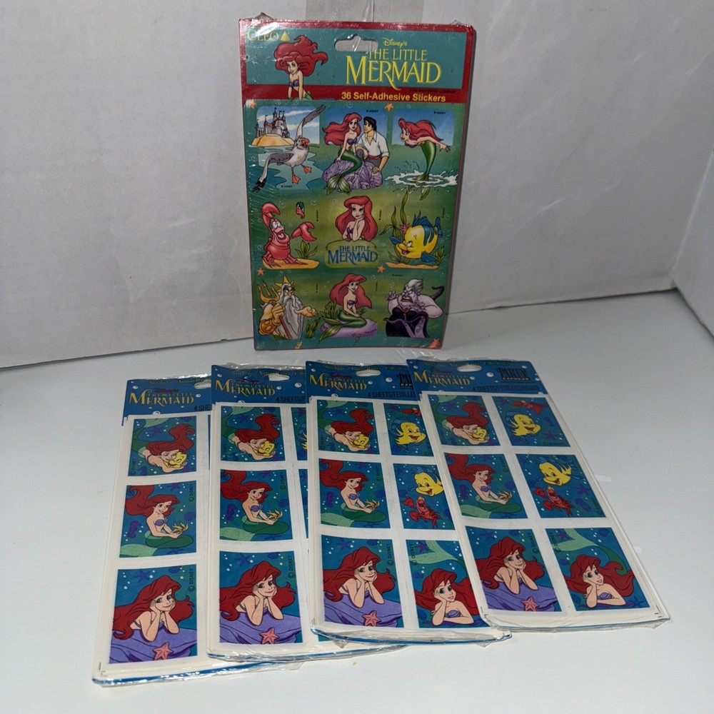 The Little Mermaid Cleo and Party Express 90s Vintage Stickers 20 Sheets Sealed