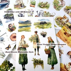 The Colors of The Countryside Journal Stickers for Junk Journaling, 20 Pre-Cu…