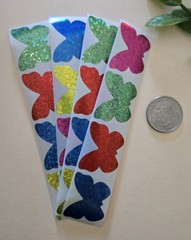 16 Sparkly Butterfly Stickers/Pretty Butterfly Stickers/Spring Summer Stickers