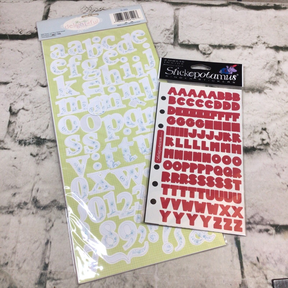 Alphabet Stickers Letters Scrapbooking Autocollants Lot Of 2 Packs