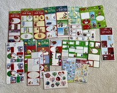 Mix Lot Of Gift Tags Mostly Christmas , Few Easter Stickers , 1 Valentine