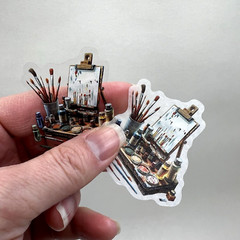 Art Painting Studio Easel Stickers Scrapbook Collage Junk Journals