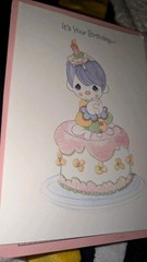 Vintage Hallmark Precious Moments Greeting Card Happy Birthday Clown Glitter