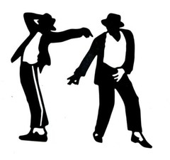 MICHAEL JACKSON or M.J. DANCING SILHOUETTE DIE CUT/ CUTS «OOH OOH OH AHHHHH!»