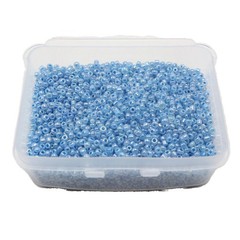 4000 Transparent Light Blue Small Glass Beads 2mm+ Storage Box Jewelry Making