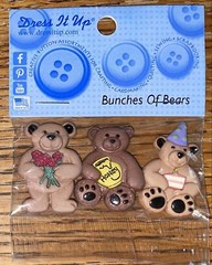 Dress it up Memory Mates-Bunches Of Bears-Birthday Roses Scrapbook Embellishment