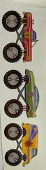 MONSTER-TRUCK Stickers(3pc) Car•Van•Big Tires•Raised •Automobiles•Driving•Shows•