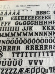 SEVEN (7) Letraset INSTANT LETTERING Transfer Letters Knightsbridge 48pt NICE 2
