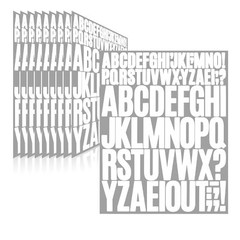 780-Piece Letter Stickers Set Vinyl Self-Adhesive for Mailbox Signs White