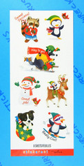 Vintage Hallmark Christmas Animals Stickers One Sheet