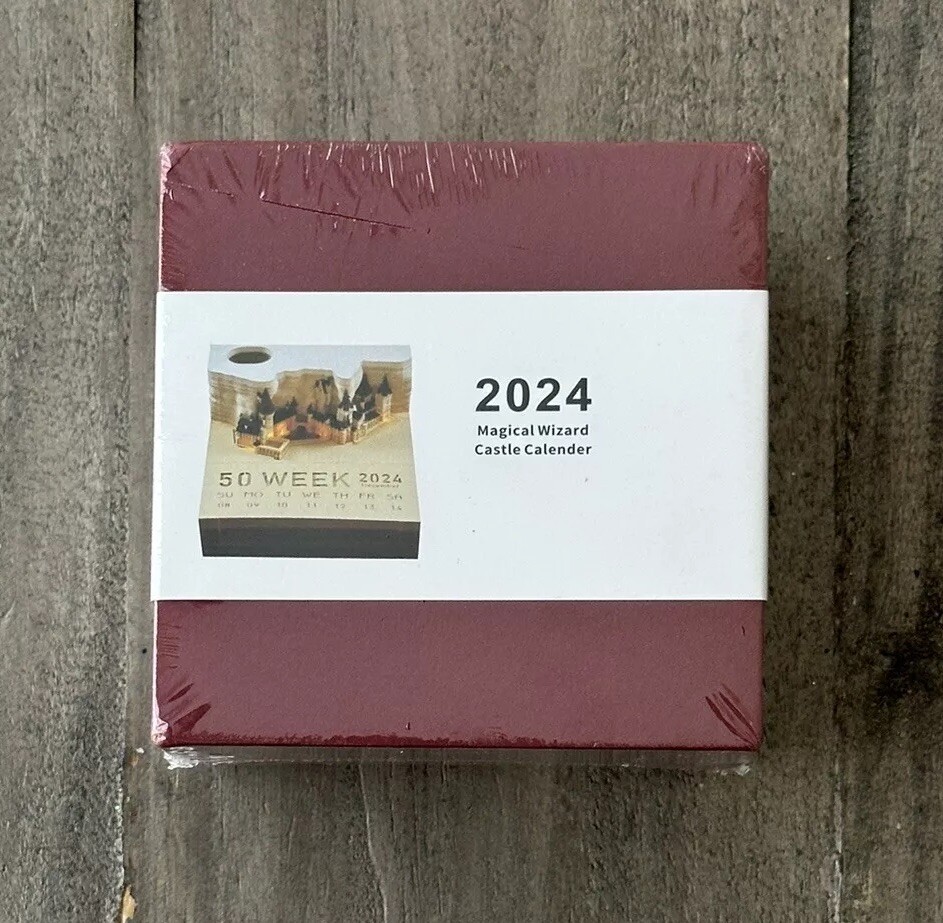 2024 Magical Wizard Castle 3D Calendar, Memo Pad/ Desk Calendar For Home Office