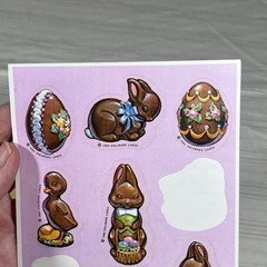 HTF Hallmark VTG Chocolate Eggs Sticker Sheet Scratch & Sniff 1984 80s Easter