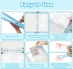 Sticker Organizer Binder Sticker Storage Organizer Reusable Sticker Book Coll…