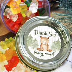 Teddy Bear Baby Shower Thank You Stickers – 40 Count