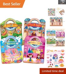 Reusable Puffy 3D Stickers – Dress Up Books with Princess, Mermaid, Fairy Themes