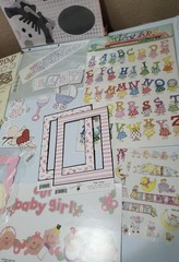 Baby Girl Scrapbook Lot, Stickers & Embellishments – Vintage