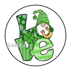 30 ST PATRICKS DAY GNOME ENVELOPE SEALS LABELS STICKERS 1.5″ ROUND LOVE GIFTS