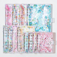 A6 Sticker Book Binder 6 Ring Reusable Pages 20 Sheets Glitter Sequin Japan NEW