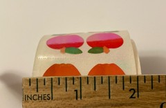 Vintage Great 7 Sticker Designs Roll Of Shiny Apple Sticker Squares