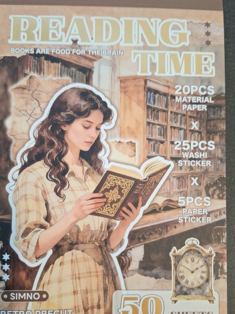 30 Pages Detailed Stickers 20 Ephemera PapersNew Reading Time