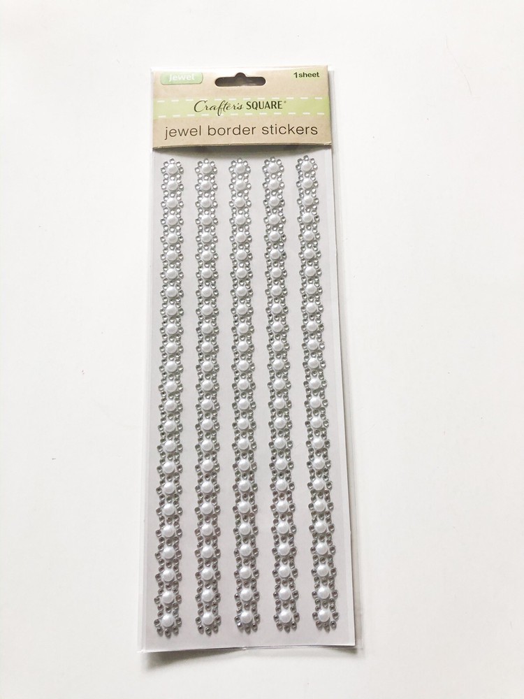 Silver Pearl Sticker Borders, Pearl Embellishments, Scrapbooking Supplies