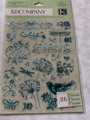 K&COMPANY STICKERS SUSAN WINGET EMBOSSED SW BOTANICAL SWIRL WORDS PHRASES 26PCS