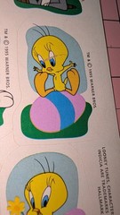 Vintage Hallmark Stickers Looney Tunes Easter Bugs Bunny Tweety 1 Sheet