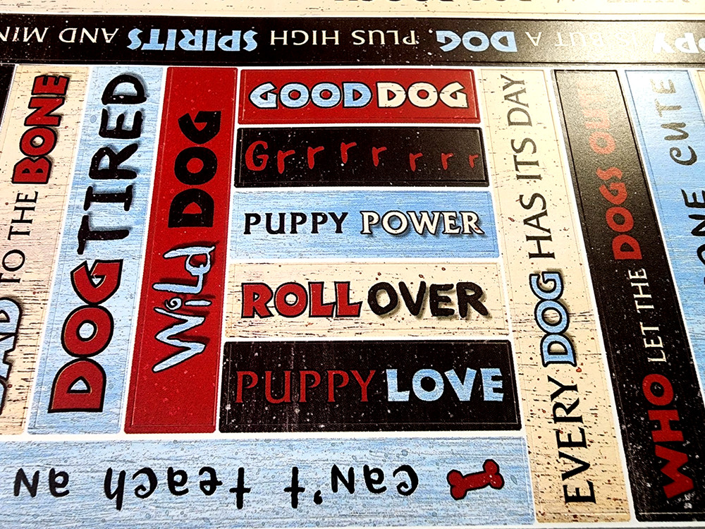 Bo Bunny Wild Dog Cardstock Sticker Sheet 2013 NOS Scrapbooking Craft 6×12