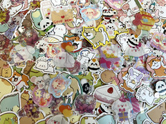Kawaii Paper Sticker Flakes (100 pcs) stationary cute animal food