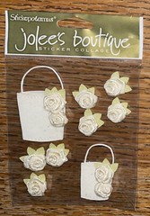 RARE Jolees Fabric Flowers BASKET Wedding Floral Arrangement Rose Garden Sticker