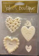 JOLEES BOUTIQUE BY STICKO SPJC023 WHITE FLORAL HEARTS VALENTINES DAY WEDDING