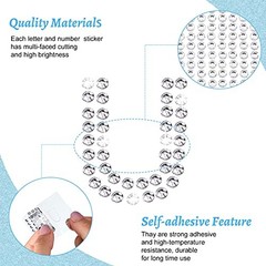 3 Sheets Glitter Letters Rhinestone Sticker Letter Bling Crystal Silver
