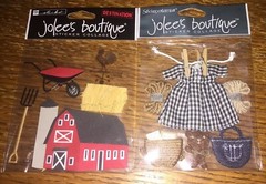 Lot Of 2 RARE Jolees BARNYARD Farm Barn Hay Pitch Fork Country Animals Stickers
