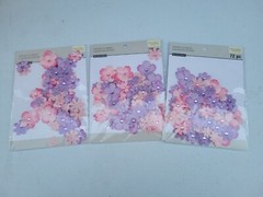 Lot of 3 – 72pc PAPER FLOWER PACKS, Pink & Lavender – Scrapbooking Decorations