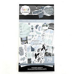 Happy Planner Funky Abstracts Black White Gray NEW Sticker Book 718 Stickers