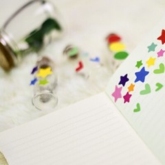 54 Sheets Colorful Heart Polka Dots Star Shape Stickers Rainbow Decorative Decal