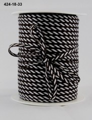 MAY ARTS RIBBONS~SOLID DIAGONAL STRIPE~BROWN & WHITE~1/8TH INCH WIDE X 3 YARDS!