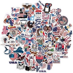 Patriotic Sticker Bulk Lot 100 Assorted 4th of July American Flag Vinyl Decals