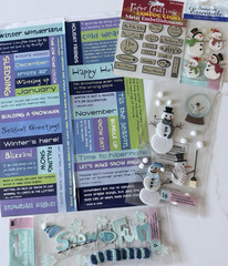 Vintage Winter Snowman Sticker Scrapbooking Lot Destash Paper Crafting 50+ Pcs