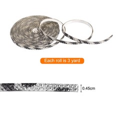 0.2 Inch Self Adhesive Rhinestone Strips 3 Yard for Crafts,Zebra Pattern