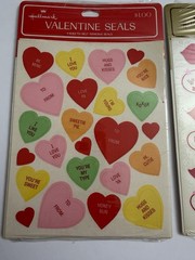 Vintage Hallmark Candy Conversation Hearts Lips Valentines Day Lot – 34 Sheets