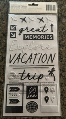 Thickers WANDER Crate Paper Here + There Glossy Puffy Stickers Black and White