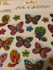STICKABILITIES THE PAPER STUDIO GLITTER SHINY FOIL FLOWERs & BUTTERFLIES 34PCS