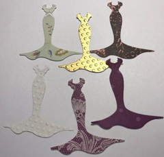 MINI FANCY DRESS Die-Cuts(6pc)Approx.2-1/2 x 3-3/4″Christmas•Formal •Prom•Party