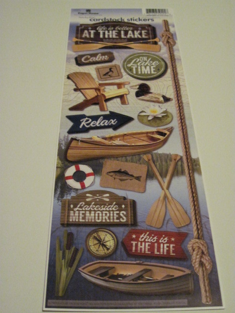Scrapbooking Stickers Cardstock Paper House 13″ At The Lake Canoe Boat Duck Oars