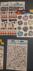 Scrapbook sticker lot – Mustache, Flag, Game Day, Graduation, Teacher, Beach