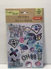 3 Pc Pop Up Be Wild & Whatever Theme Scrapbooking Stickers + Deco Tape Scrapbook