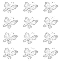 12Pcs Butterflies for Crafts, 2.2″ Organza Butterflies, Silver