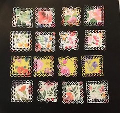 Set of 4 Square Lace Flower Border Die Cut Embellishments Scrapbooks Cards