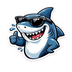 Cool Sunglasses Shark Sticker